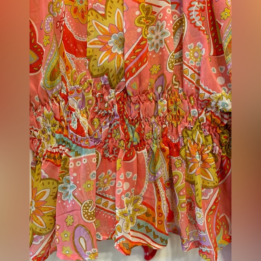 Blouse by ANTILIA FEMME beautiful bright pattern long sleeved shirt so unique! - Picture 7 of 7